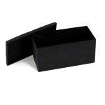 Taburet s úložným prostorem, černá manšestrová látka