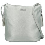 Trendy dámská koženková crossbody kabelka Edmundo, stříbrná