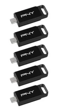PNY Elite 64GB černá / Flash disk / USB-C 3.2 Gen 1 / 5 ks (P-FD64GX5ELC-EF)