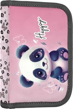 OXYBAG Školní penál jednopatrový Panda / Školní penál / 2 chlopně / 25 gumových poutek / fólie na rozvrh hodin (6-59826)