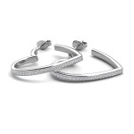 Royal Fashion stříbrné čtvertcové náušnice pozlacené 18k bílým zlatem Swarovski®