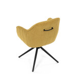 Židle jídelní a konferenční, žlutá látka, černé kovové nohy, otočný mechanismus