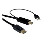 Roline HDMI / DisplayPort / USB kabel Konektor DisplayPort, Zástrčka HDMI-A, USB-A zástrčka 2.00 m černá 11.04.5992 stíněný HDMI kabel