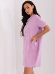Světle fialové basic mikinové šaty z bavlny