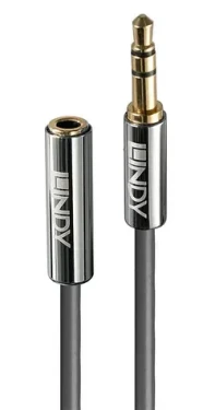 Lindy Cromo antracitová / Audio kabel / Prodlužovací / Jack 3,5 mm / 2 m (35328)