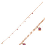 LUNICA Stříbrný řetízek na nohu ROSE GOLD 0970