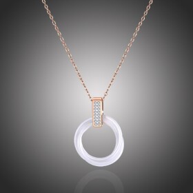 Ocelový náhrdelník se zirkony Catarin White Gold - keramika, Zlatá 40 cm + 5 cm (prodloužení)