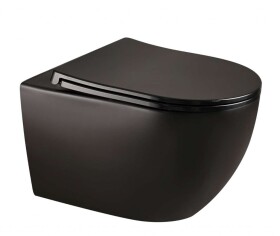 Kielle - Gaia Závěsné WC se sedátkem SoftClose, Rimless, matná černá 30115042