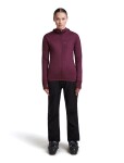 ICEBREAKER Wmns Merino 300 RealFleece Desc LS Zip Hood, Dark Berry (vzorek) velikost: S