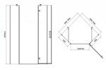 CERSANIT - Pětiúhelný sprchový kout JOTA 90X90X195, PRAVÝ, průhledné sklo S160-013