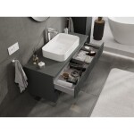 MEXEN/S - Rivel koupelnová skříňka pod umyvadlo 120, 2 zásuvky, reliéf , grafit mat 91A20-12047-2-BFF66