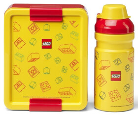 LEGO® Brick svačinový set (láhev a box) - červená/žlutá