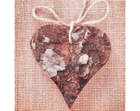 Obraz na plátně Dřevěné srdce, 28x28 cm