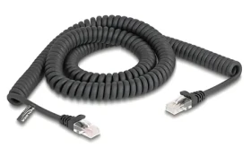 DeLock / Spirálový kabel RJ45 / Cat.5e / 3 m / černá (87994)