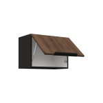 Horní skříňka nad digestoř Monza 50 GU-36 1F Barva korpusu: Černá, Barva dvířek: Ořech okapi