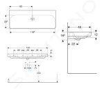 GEBERIT - Smyle Square Dvojumyvadlo 1200x480 mm, s přepadem, bez otvoru pro baterii, bílá 500.225.01.1