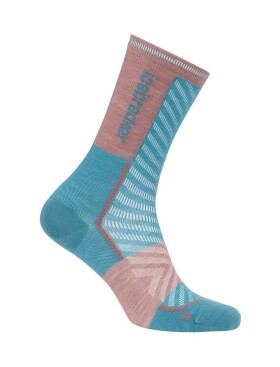 Dámské běžecké merino ponožky ICEBREAKER Wmns Run+ Ultralight Crew, Topaz/Summit velikost: 35-37 (S)