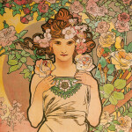 Nástěnný poznámkový kalendář 2026 NOTIQUE - Alfons Mucha, 30 x 30 cm