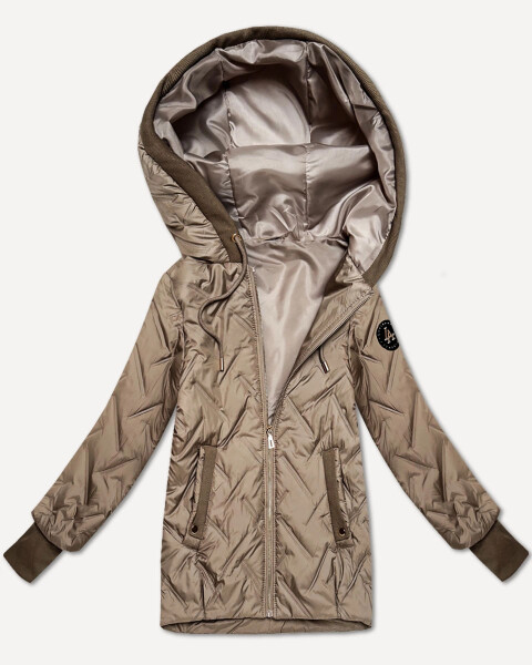 Béžová dámská bunda s úpletovými vsadkami S'West (B8561-12) odstíny béžové S (36)