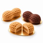 Cesil Cesil Silikonová forma na pečení/na mražené dezerty Arašídy (na 3 ks) 5 x 10,5 cm