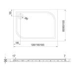 Mereo Sprchový set: LIMA, obdélník, 100x90 cm, chrom ALU, sklo Čiré, vanička z litého mramoru CK82423KM