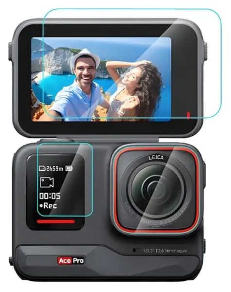 Puluz PU951T / Ochranné sklo 3v1 / Insta360 Ace Pro / Tvrzené sklo / Displej + objektiv (PU951T)