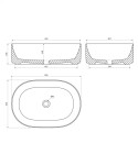 OMNIRES - MESA umyvadlo na desku, 46 x 31 cm bílá lesk /BP/ MESA460BP