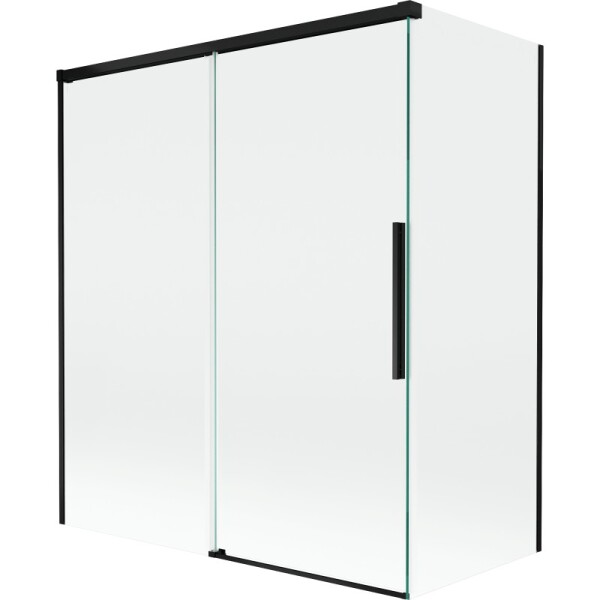 MEXEN/S - Rox vanová zástěna 2-křídlová posuvná 140 + 70 x 150, transparent, černá 8C9-140-070-70-00