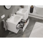 MEXEN/S - Rivel koupelnová skříňka 60 cm s umyvadlem Vela, 2 zásuvky, reliéf , bílá mat 91A20-06047-2-BFF01-W23M01