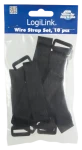 LogiLink Suchý zip na kabely černý, 10 ks / Organizátor kabelů / 150 x 20 mm / Nylon (KAB0056)