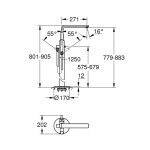 GROHE - Lineare Vanová baterie do podlahy, s příslušenstvím, chrom 23792001