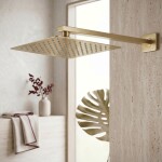 REA - Čtvercová hlavová sprcha JS-P015BG 25cm Brush Gold REA-P0611