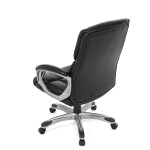 Kancelářské křeslo, černá ekokůže, plastový kříž, houpací mechanismus
