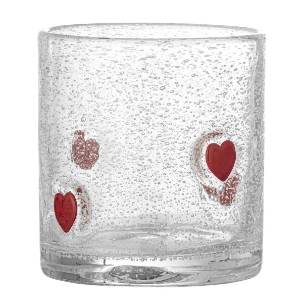 Bloomingville Sklenice na vodu Debra Hearts 370 ml, čirá barva, sklo