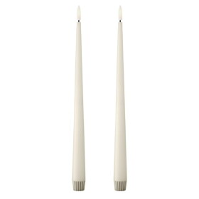 Ester & erik LED svíčka Taper 30 cm / 06 Ivory – set 2 ks, krémová barva, plast, vosk