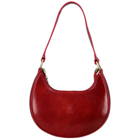 Luxusní dámská kožená kabelka na rameno Delami Vera Pelle Lanny, červená