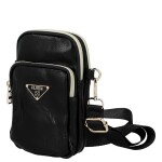 Jednoduchá crossbody koženková kapsa Selma, černá