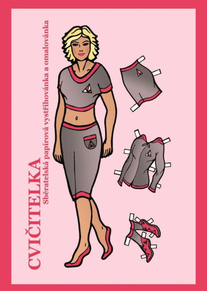 Cvičitelka Sběratelská papírová vystřihovánka omalovánka