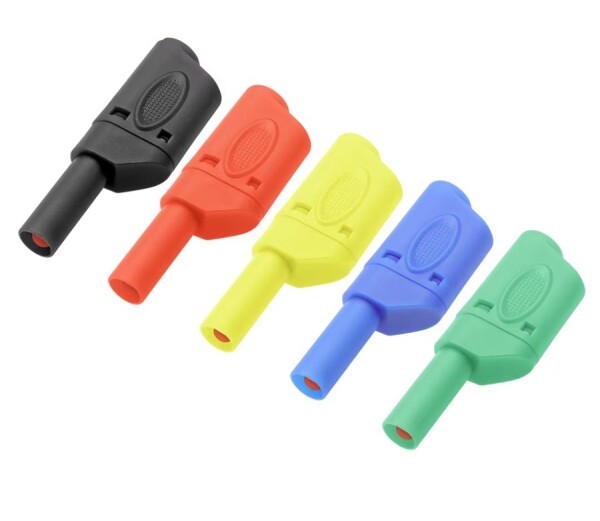 Banánkový konektor s plastovým krytem - 4 mm, 10 ks