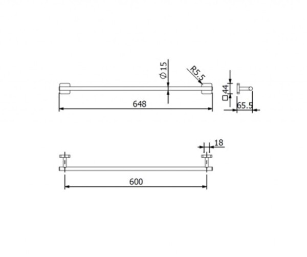 KLUDI - Vela S Držák ručníku, délka 65 cm, kartáčované zlato 25979N0