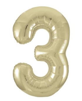 Balónek fóliový narozeniny číslo 3 zlatý 86cm Balónek fóliový narozeniny číslo 3 zlatý 86cm