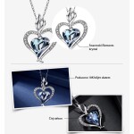 Náhrdelník Swarovski Elements True Love světle modrý - srdíčko, Světle modrá 42 cm + 5 cm (prodloužení)