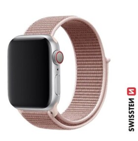 SWISSTEN Nylonový řemínek pro Apple Watch 38/40/41mm růžovo-zlatá (46000704)