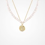 Dvojitý náhrdelník se sladkovodními perlami Diogena, Zlatá 40 cm + 5 cm (prodloužení)
