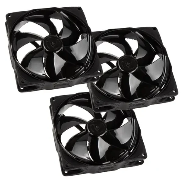 Noiseblocker NB-eLoop Fan B12-PS Black Edition 3ks / 120mm / 21.2 dB @ 1500 RPM / 58.09 CFM / 4-Pin PWM (LUBU-039)