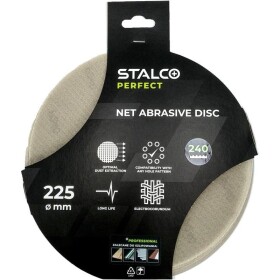 Kotouč brusný, síťkový, 225 mm, G 240, STALCO PERFECT, bal.5 ks