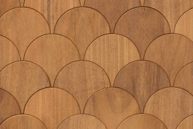 Dekorativní saunový obklad FISH SCALE, abachi thermowood CEMW65L