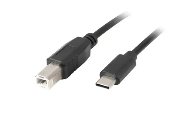 Lanberg USB-C (M) na USB-B 2.0 1,8m černá / Datový kabel (CA-USBA-14CC-0018-BK)