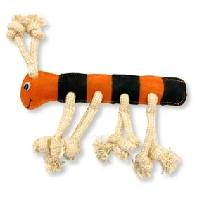 PafDog Stonožka Jarmila Hračka pro psy z kůže a juty 26cm (PF-757)