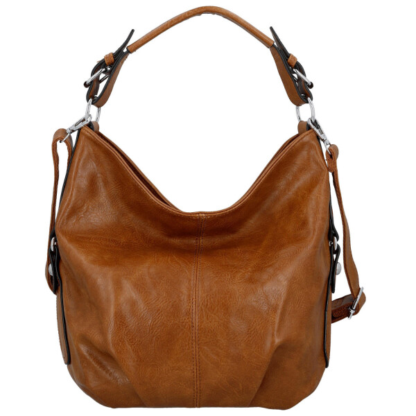 Stylová dámská koženková kabelka na rameno Tripa, hnědá